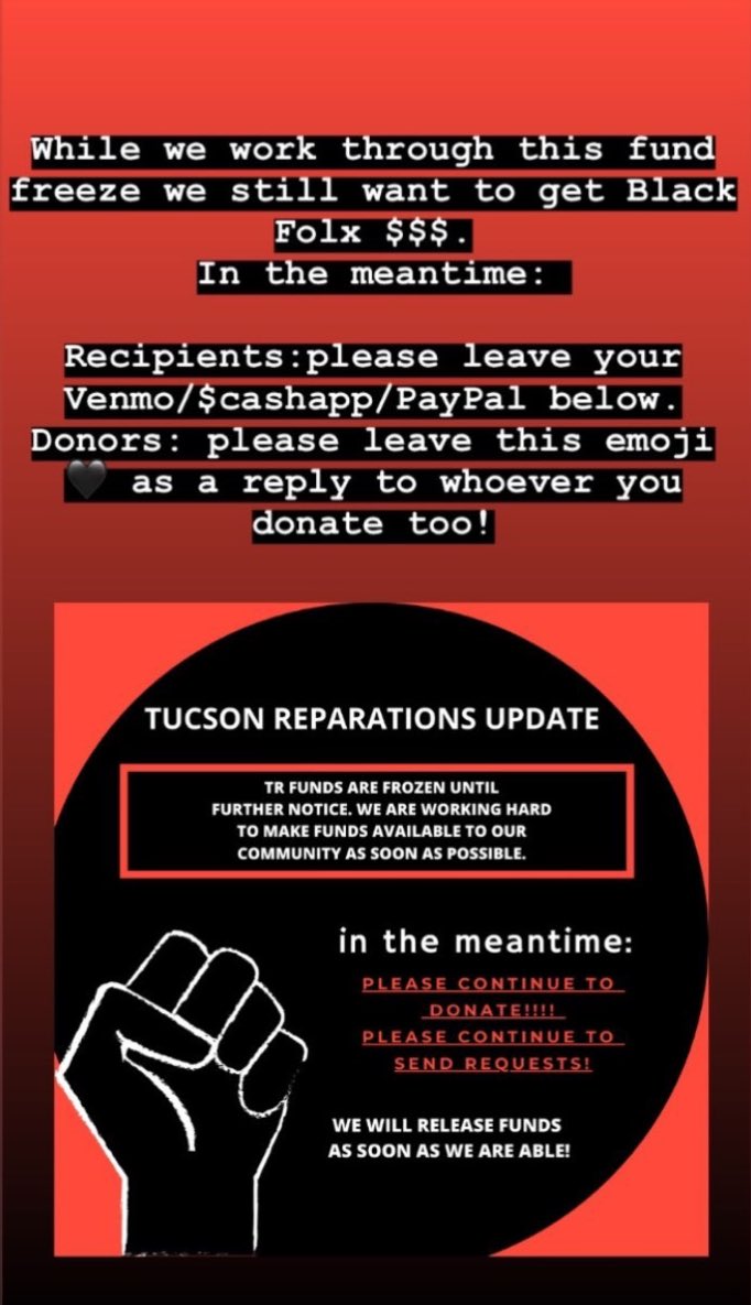 TReparations's tweet image. While we are unable to send out funds, we ask that local Black folx out their $cashapp/Venmo/PayPal in the comments &amp;amp; that donors leave a 🖤 as a reply to those they send money to.