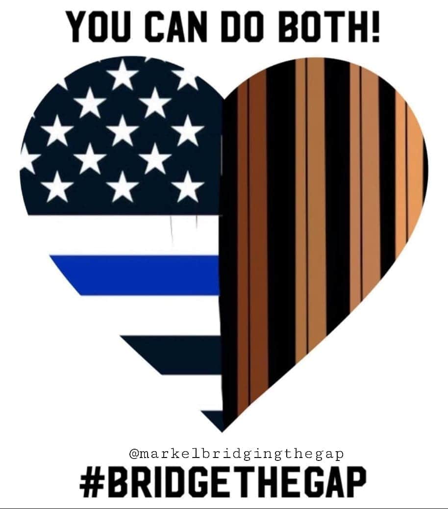 bridgetheblue's tweet photo. Yes! Supporting police AND standing against racism. You can do both.
#bridgetheblue #SilentNoMore #backtheblue #BlackLivesMatter #UnitedWeStand #DividedWeFall https://t.co/sA05fvU8Xr