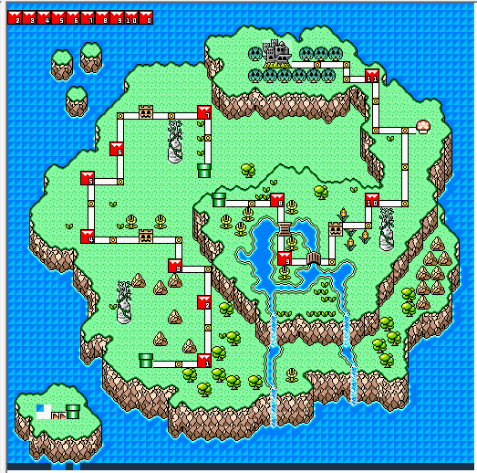 I'm sure this has been posted somewhere, but i don't care.

There are mode 7 versions of the old map, this is one of them.