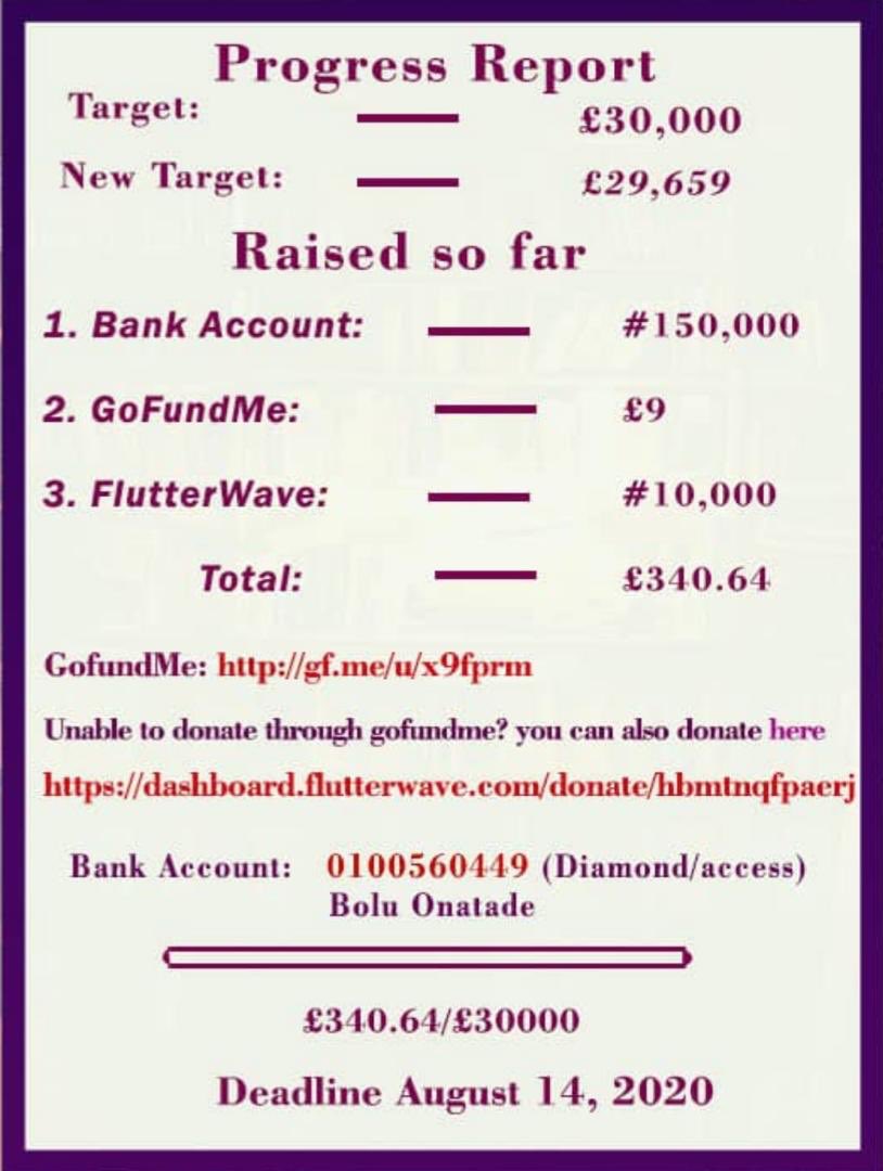 OlaEmmanuel01's tweet photo. Dear friends, the amount gathered so far is still not close at all.
Let's #HelpBolutoSheffield University.
Donate here
Access/Diamond bank
0100560449
Bolu Onatade
Or
Retweet because his helper might be on your TL. https://t.co/eyo9xatirw