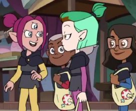 recall this scene from Hooty’s Moving Hassle. at first it just seems like “oh yeah they’re bullying them cool nothing much” but look at how it almost seems as though boscha’s trying to get amity to agree with her? perhaps i would go as far as to say she’s trying to impress her?