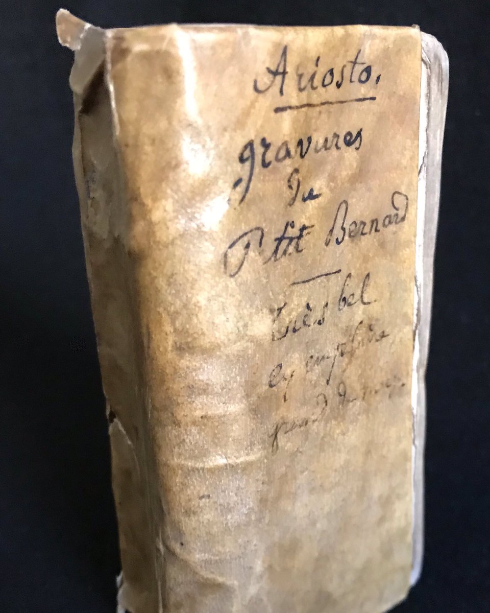 Very scarce 1570 edition of Orlando Furioso. The chivalric romance by Ariosto is 38,736 lines long, making it one of the longest poems in European literature. 

For more pics and info: buff.ly/2PdEWX3

#vellum #lithistory #oldbook