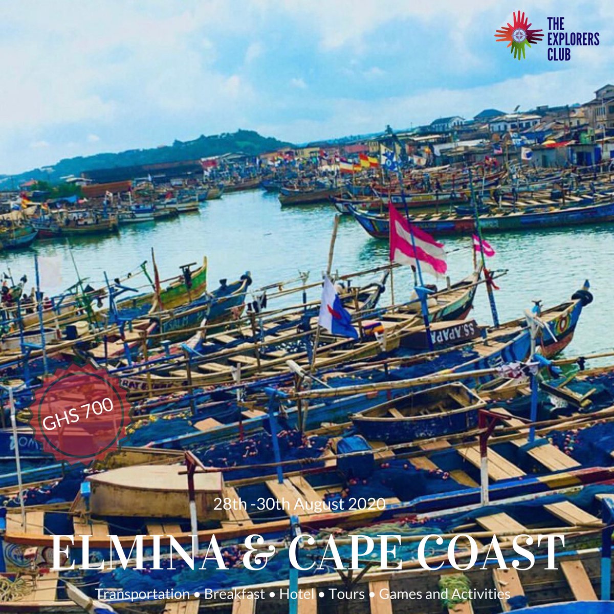 theexplorersint's tweet photo. The package goes for GHS700 & covers but not limited to:
• Hotel
• Breakfast
• All Tours + Entry Fees
• Games and Activities
• Roundtrip Bus from Accra
• Community Development Engagement
Register:https://t.co/RafrplRHHI
#Ghana #VisitElmina #TourGhana #TheExplorersClub https://t.co/DNRzHqV4Ta