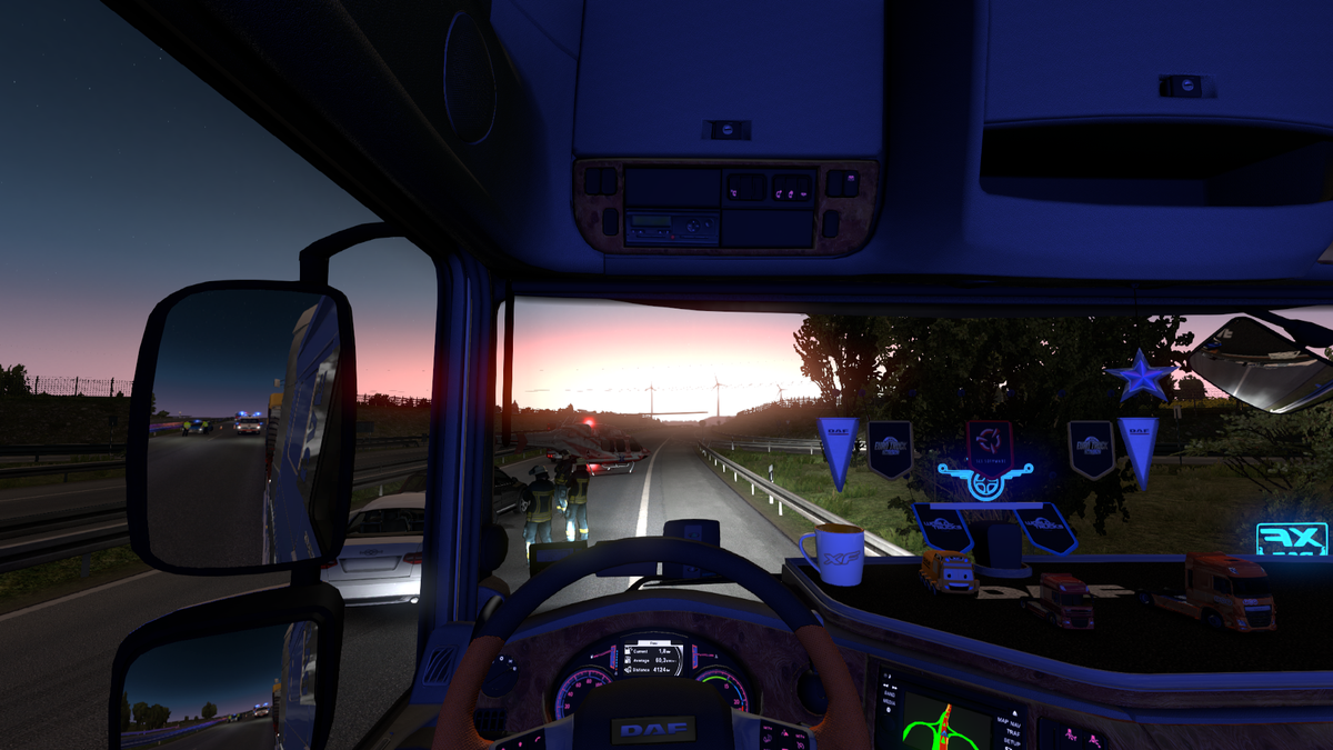 GeekPenguin2019's tweet photo. @SCSsoftware In Germany, buying/driving a new DAF XF @DAFTrucksNV with #DAFUnityEdition paint jobs. https://t.co/Sjyf1JOLpv
