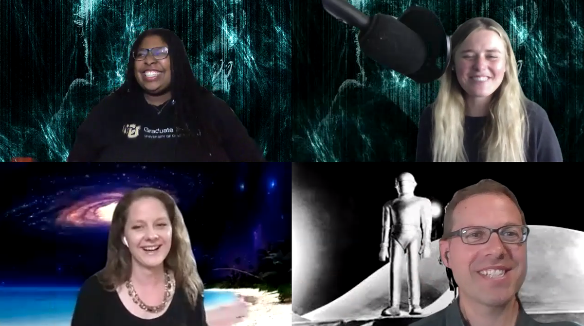 SciFi_iRL's tweet photo. It's #premiere week!  Watch a short on Wednesday and get the full conversation on Friday with @kzgach and @TechEthicist.  Do our backgrounds give you the final clue you need to guess this month's #ScienceFiction story? https://t.co/ZMBQGcWtvm