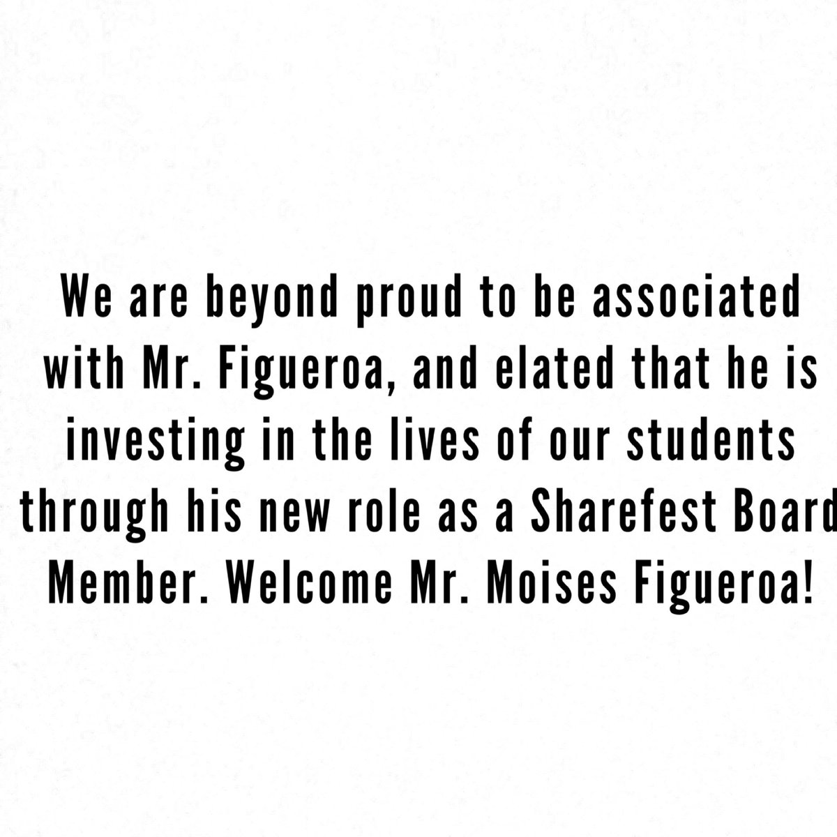 Sharefestinc's tweet photo. Sharefest is delighted to extend a WARM WELCOME to our newest Board Member, Mr. Moises Figueroa of @SaRecycling! We are grateful to have you Mr. Figueroa! https://t.co/lQycJsCNU1