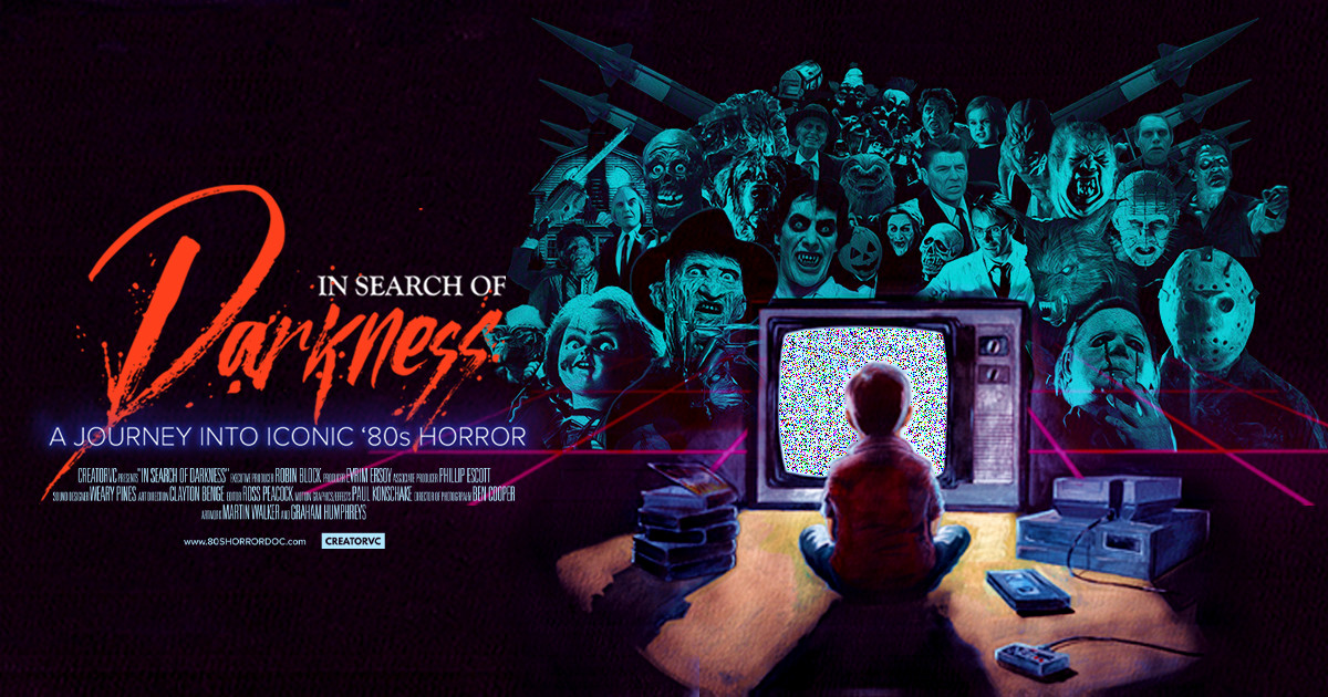 Shudder's tweet photo. IN SEARCH OF DARKNESS is the ultimate exploration of '80s horror movies through the perspective of the actors, directors, producers and SFX craftspeople who made them, and their impact on contemporary cinema. 

Begins streaming exclusively on Shudder this Thursday 💀 https://t.co/OAjRDjl4xz