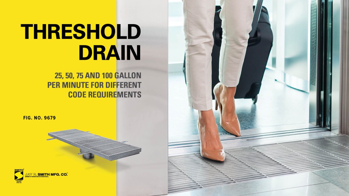 jrsmithmfgco's tweet image. A threshold #TrenchDrain prevents flooding of elevator shafts, stairwells &amp;amp; more in the event of an emergency. Visit us online to explore our various options! #drainagesolutions #specifiers #usamade #stainlesssteel #contractors #drainage #engineering

 bit.ly/2P36yhn