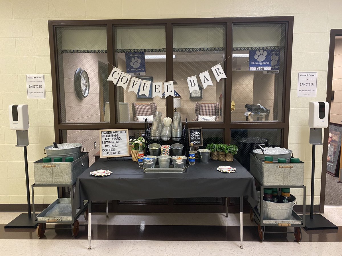 AllisonGurski's tweet photo. Fantastic first day w/ the @Kempcougars staff! Even when socially distancing, it was so great to hear the laughter and fun throughout the building! And a huge THANK YOU to PTA for Jason’s Deli lunch! #TogetherWeShine 💎💙💎 @BillyPritz @Mrs_Feldman1 https://t.co/54eObYooFV