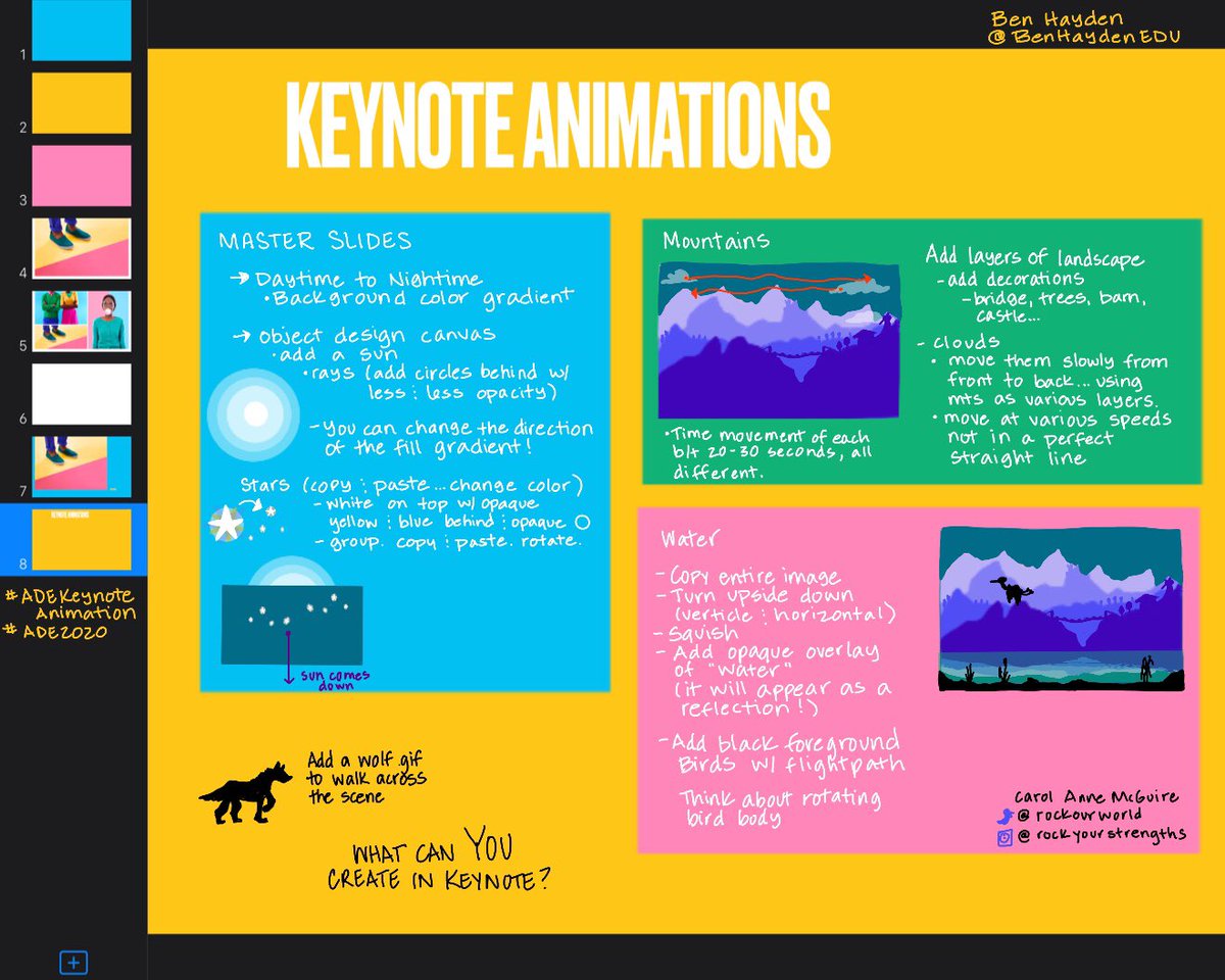 #keynoteanimation <a href="/BenHaydenEDU/">Ben Hayden</a> is absolutely outstanding- completely inspirational! #ade2020 #everyonecancreate #adeeduchat #festivaloflearning I cannot wait to start creating animations now! <a href="/ERCSCoyotes/">El Rancho Charter</a> <a href="/MwalkerUODuck/">Michele Walker</a>