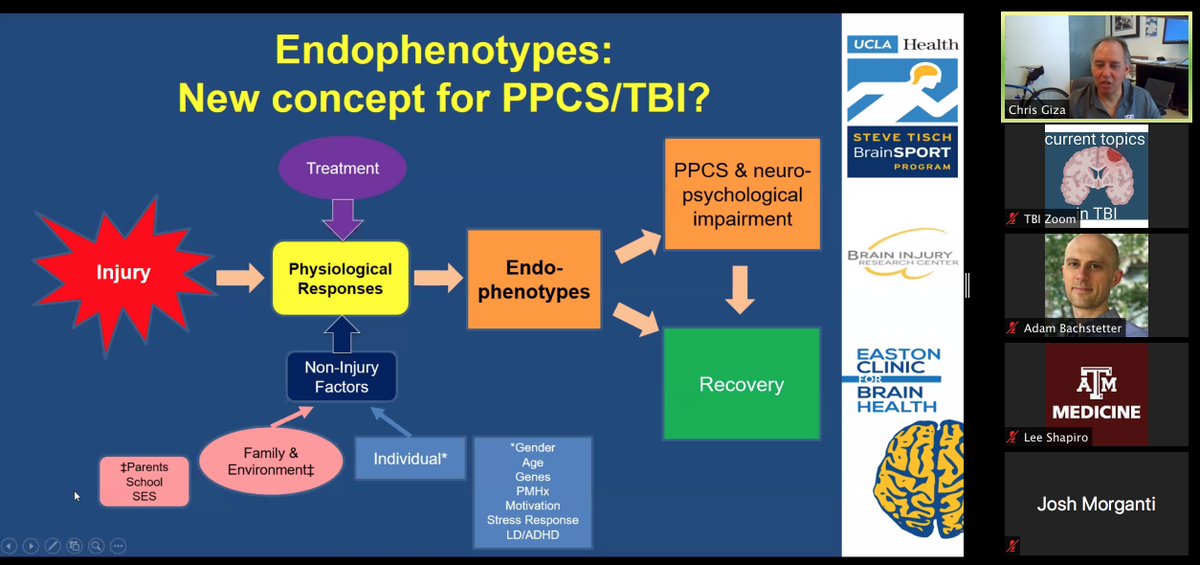 davidjloane's tweet photo. @griz1 describes #endophenotypes of persistent post concussion symptoms/TBI as important future research theme https://t.co/hQVoyjBfsV