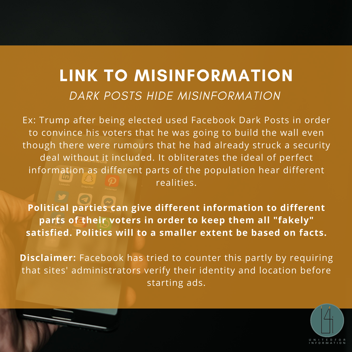 united4info's tweet photo. Dark posts act as targeted ads that aren't published on the advertiser's page. Be cautious of the dark posts appearing on your social media accounts to avoid potentially false information.
#misinformationmonday #darkposts #targetedads #ads #misinformation #fakenews #facebookads https://t.co/s4V4gaqeyI