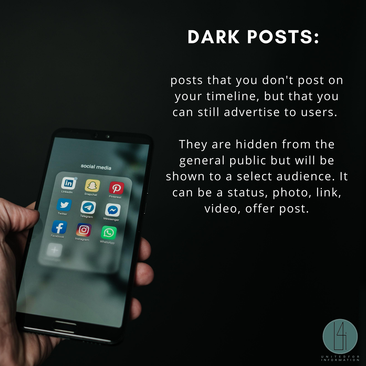 united4info's tweet photo. Dark posts act as targeted ads that aren't published on the advertiser's page. Be cautious of the dark posts appearing on your social media accounts to avoid potentially false information.
#misinformationmonday #darkposts #targetedads #ads #misinformation #fakenews #facebookads https://t.co/s4V4gaqeyI