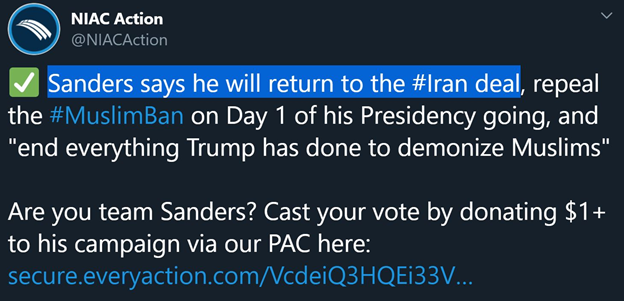 9)And Americans should know that NIAC & Iran's network of apologists/lobbyists, had placed their full support behind Bernie Sanders.Their focus: returning to the Obama years & a nuclear deal with Tehran, and the mullahs using the money to fuel terrorism.