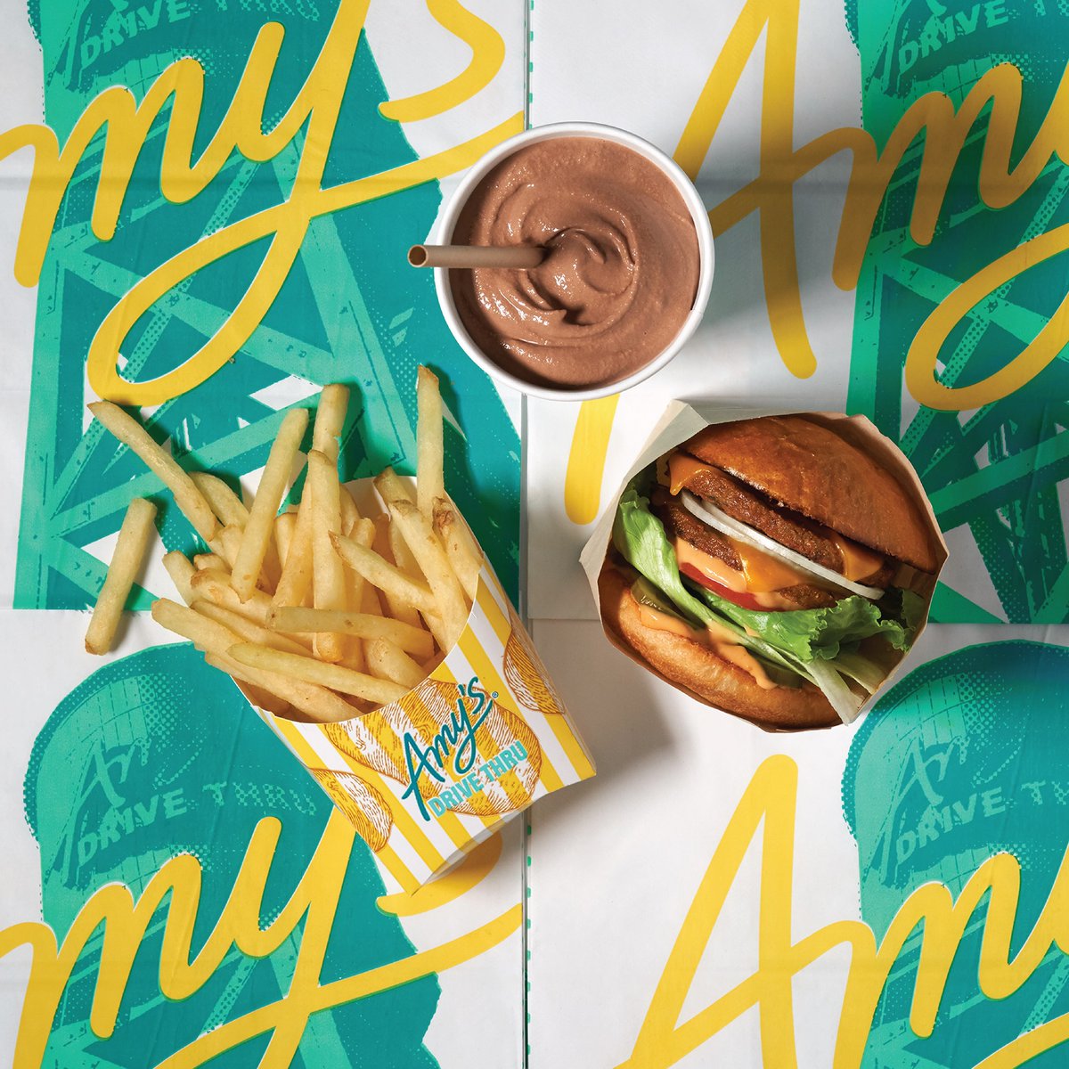 What's filled with organic veggies, makes the perfect summer meal and pairs well with a shake and fries? The Amy, our signature veggie burger! ​

Delivery is available on <a href="/DoorDash/">DoorDash</a>, <a href="/FoodJets/">FoodJets</a>, <a href="/Grubhub/">Grubhub</a> and <a href="/UberEats/">Uber Eats</a>. #amysdrivethru  #rohnertpark #veganoptions #veggieburgers