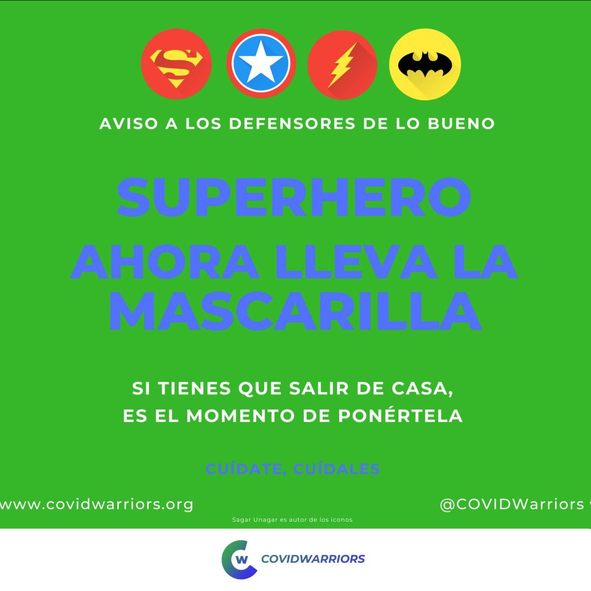 COVIDWarriors's tweet photo. Sé un #superhero y lleva #Mascarilla https://t.co/6WAa8ih2Y2