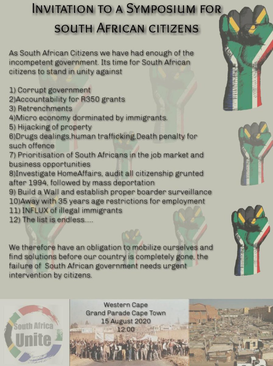 pilzet's tweet photo. As I go to sleep let me drop these here #15August2020 #PutSouthAfricansFirst #PutSouthAfricansFirst2020 #InfluxOfImmigrantsMustStop #SouthAfricansAreNotLazy #SAGovernmentIsUseless #SouthAfricansAreStarving #ANCHatesSouthAfricans #FightBackForSouthAfrica #ANCMustFall #WECANTBREATH https://t.co/oXTtTyNfht