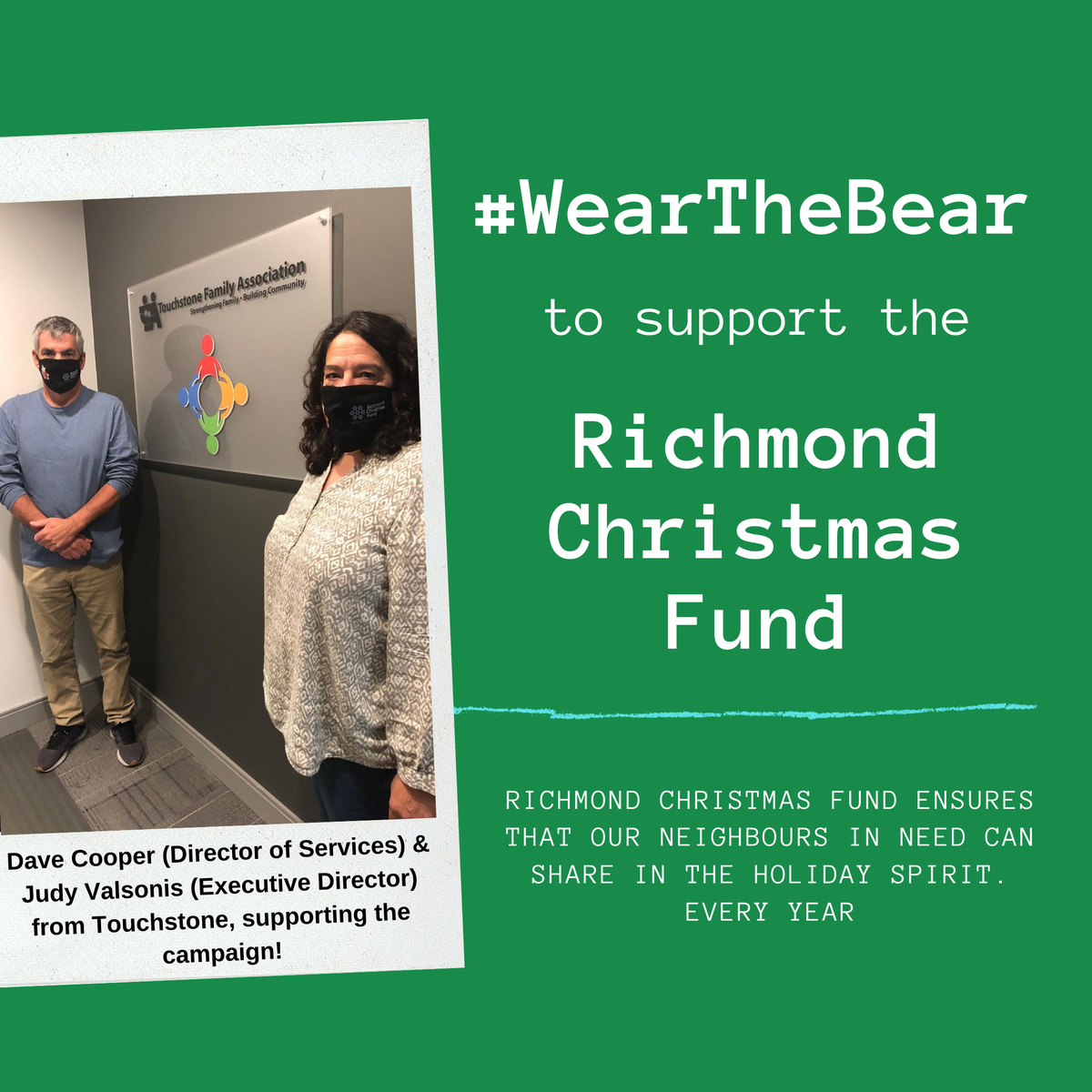 Touchfam's tweet image. The Richmond Cares Richmond Gives masks are available for $20 at wearthebear.ca. Proceeds will go towards Richmond residents who are struggling to afford a holiday celebration.⠀#RCRG #richmondcares #richmondgives #richmondbc #bc #community #volunteering #nonprofit