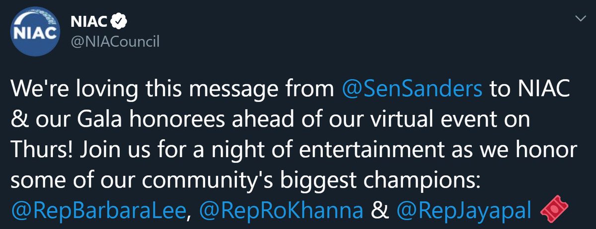 12)And per NIAC's latest tweet, you can add the names of  @RepBarbaraLee,  @RepRoKhanna &  @RepJayapal to the list of those having close contact with this Iran's lobby group.  #NIACLobbies4Mullahs