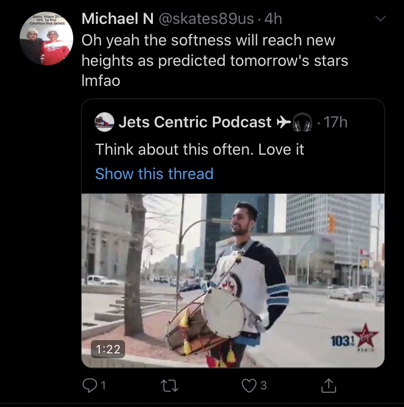 Hockey fans can’t get their head around a different culture: A thread.  https://twitter.com/jetscentric/status/1287587484034109440