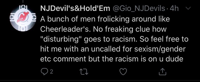 Hockey fans can’t get their head around a different culture: A thread.  https://twitter.com/jetscentric/status/1287587484034109440