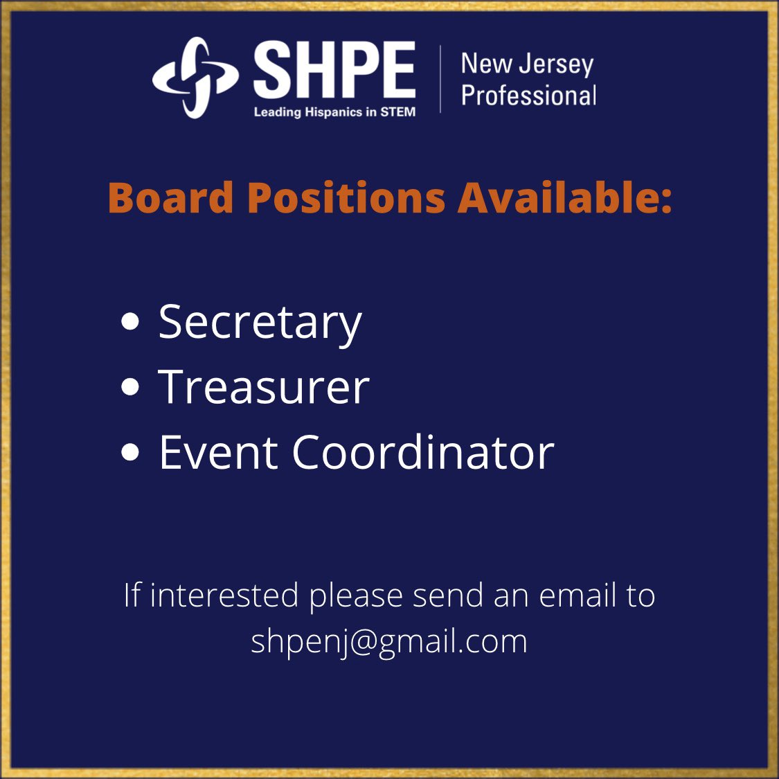 We still have board positions open! If you’re interested in joining the team, please send an email to shpenj@gmail.com