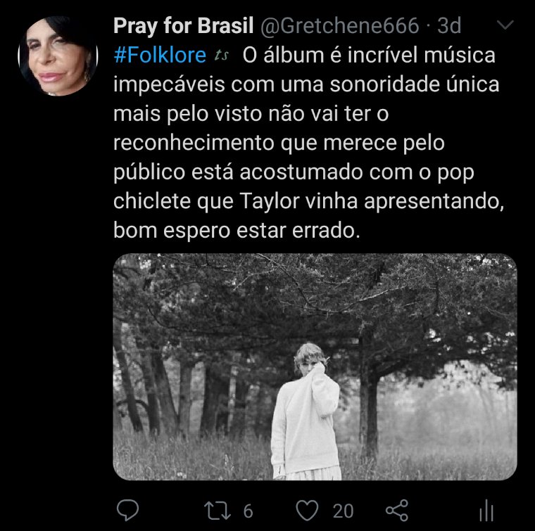 Gretchene666's tweet photo. No dia do lançamento do Folklore eu postei esse twit, e venho por meio desse aqui dizer que EU ESTAVA ERRADO!
#cardiganBuyingParty https://t.co/yvJKIP5ZsS