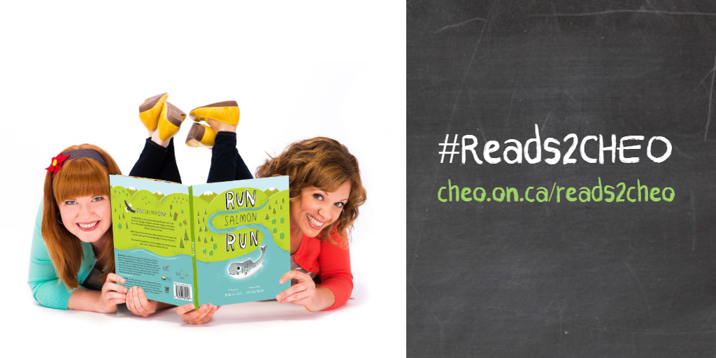 CHEO's tweet photo. Join us tomorrow at 10:30 am for another edition of #Reads2CHEO featuring the one and only dyanmic duo @BobsandLoLo! They will be reading their book "Run Salmon Run"—a lyrical tale they wrote together about the salmon life cycle. Make sure to tune in! https://t.co/xC5Czf4i8L