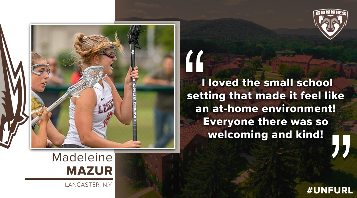 BonniesWLAX's tweet photo. Welcome to the #Bonnies family, Madeleine Mazur! She's our next #FreshmanFriday feature.
🏆 She's an All-American and 3-time All-WNY selection
📚 High Honor Roll student
🥍 Her brother, Ben, plays for @BonniesMLAX
Here's #WhyStBonaventure felt right to her! https://t.co/tbJVuSNN7c