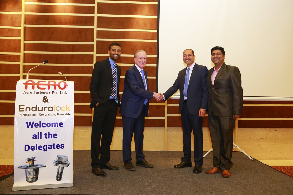 Enduralock's tweet photo. EXCITING NEWS! We are very pleased to announce that we have signed a Licensing Agreement with Aero Fasteners, a leading manufacturer/supplier to India's #aerospace &amp; #defense industries! https://t.co/y8LaQvUb0k