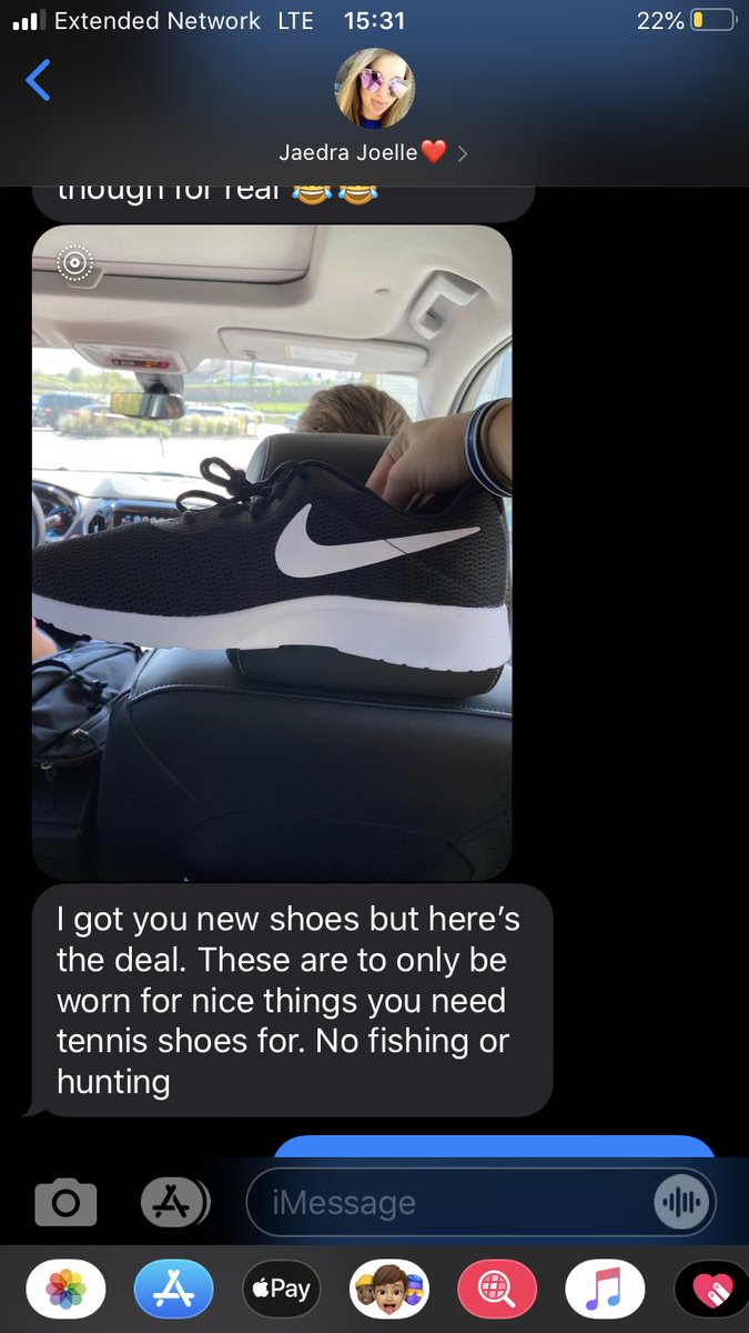 jaycheiny3's tweet photo. You might hunt and fish too much if you get this text.....or wear your nice tennis shoes to hunt and fish too much...... https://t.co/RT6PP8TA6t