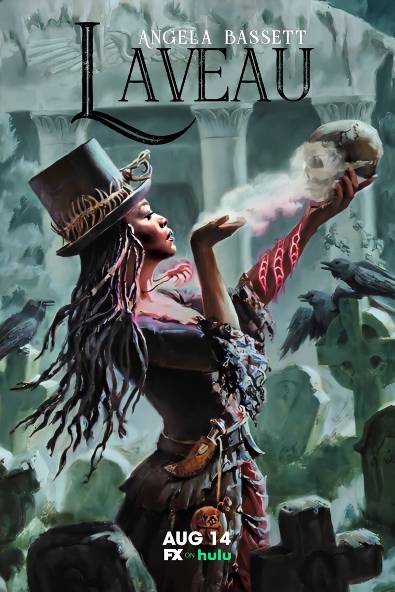 AHSZone's tweet photo. A stunning, fanmade @AHSFX spin-off concept by @mntgxmry: 

“Angela Bassett reprises her AHS: Coven role in LAVEAU, a prequel series that chronicles her early years as the Voodoo Queen of New Orleans!” 🔥☠️🔮 #AHS https://t.co/3SrZXrG4Lw