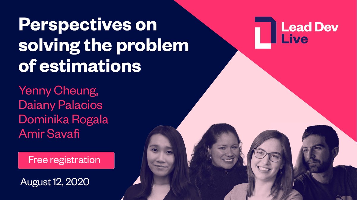 YennyCheung's tweet photo. I'm incredibly excited to share with you that I'll be moderating a panel for @TheLeadDev on estimations⌛️, featuring Daiany Palacios, @RogalaDominika  and @thesportygeek!  This topic is hitting really close to home and I can't wait to get our panelists' perspectives on this. https://t.co/ORkeped79K