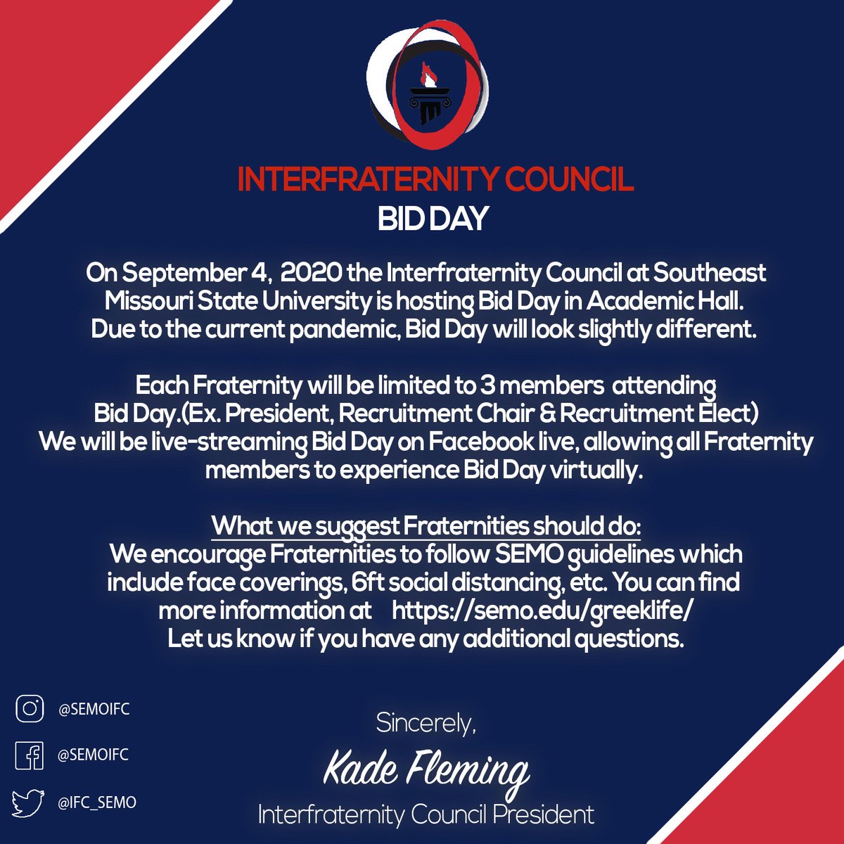 Please read the following statement from the IFC President: