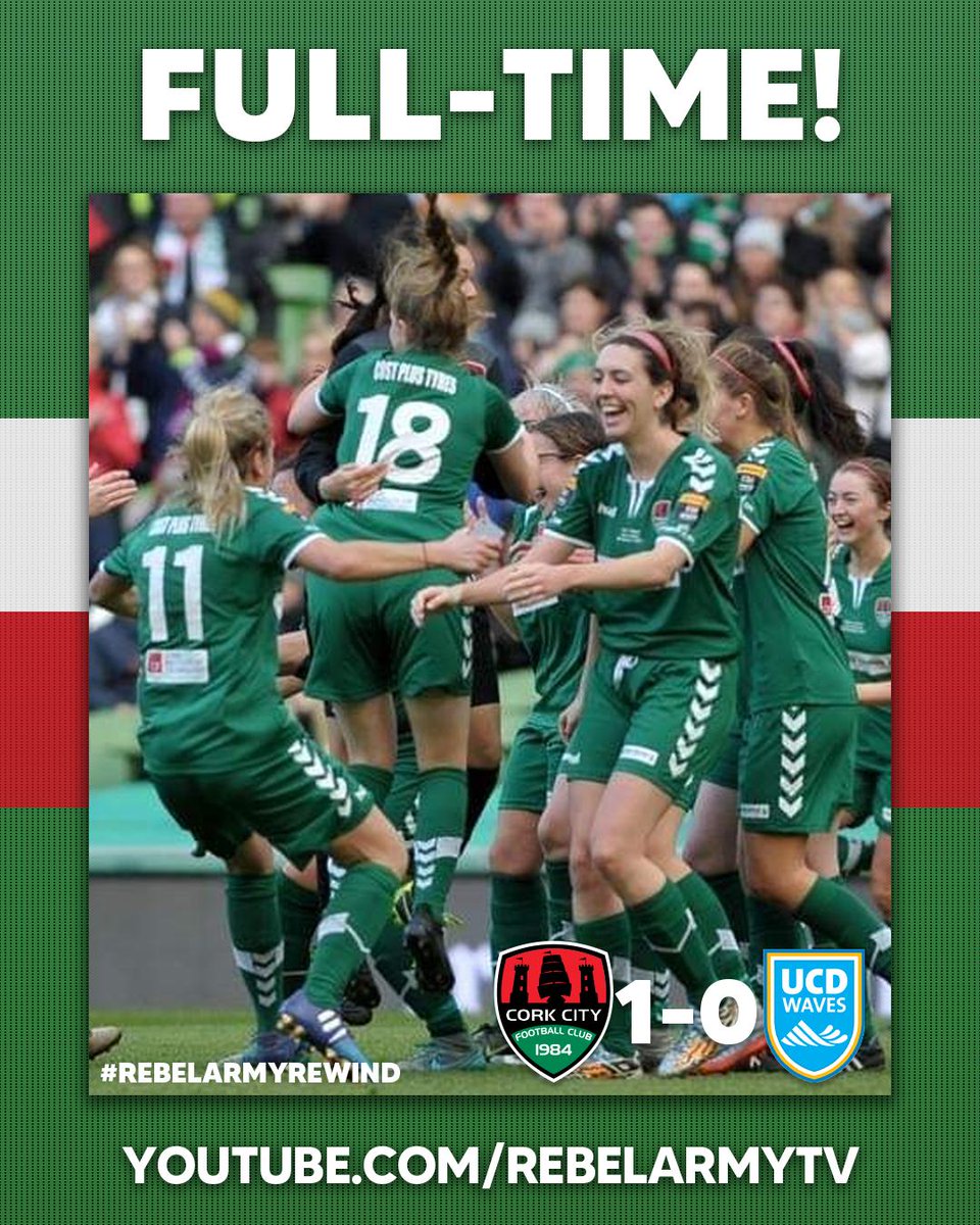 CorkCityFCWomen's tweet photo. FULL-TIME | The final whistle has blown at the Aviva and City are FAI Cup Champions! 🏆

CITY 1️⃣-0️⃣ UCD

#CCFC84 | #RebelArmyRewind https://t.co/1S9s11Db4Z