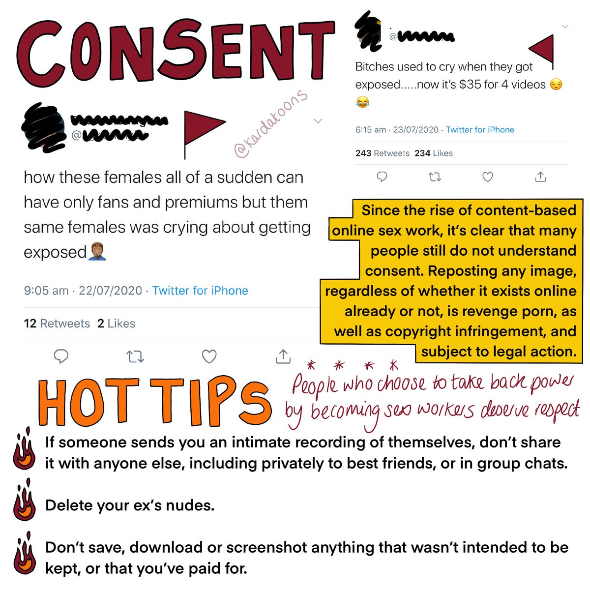 consider this the bones of a conversation that could last 100,000 words; a conversation that needs to keep reoccurring. if you don’t know about revenge porn, don’t understand the consequences, or don’t know what to do if you’ve been a victim - i hope you find this informative. 