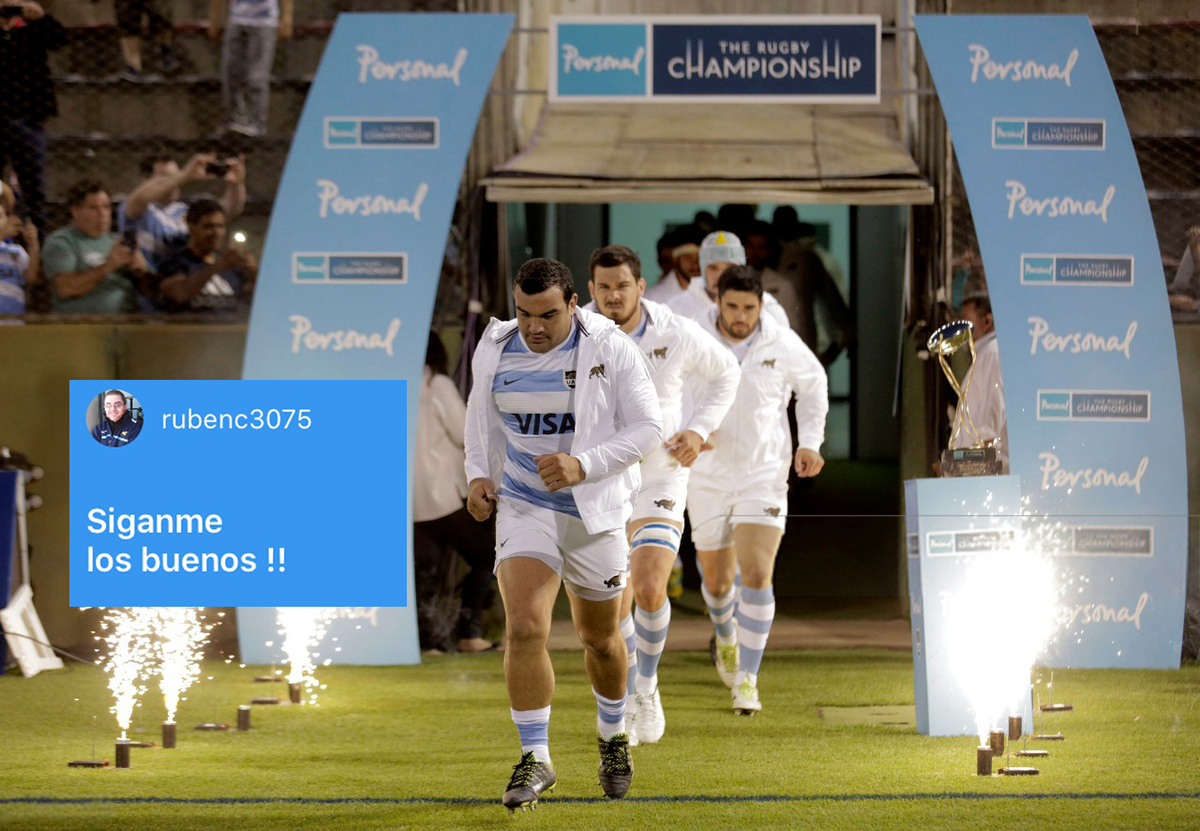 ScrumESPN's tweet photo. Detrás de @agustincreevy siempre los buenos. @rubenc3075 (#Instagram) y un muy lindo título para esta foto de #LosPumas saliendo a disputar el encuentro ante #Australia del #RugbyChampionship de 2018, en #Salta. 📸🇦🇷🐆
#SeParteDeScrum https://t.co/dzJFWUIckv