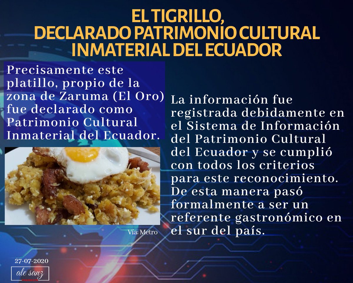 alesanz_u's tweet photo. #Nacional #ElOro #Zaruma || #ElTigrillo, declarado Patrimonio Cultural Inmaterial del #Ecuador https://t.co/DNjpnu9zf8