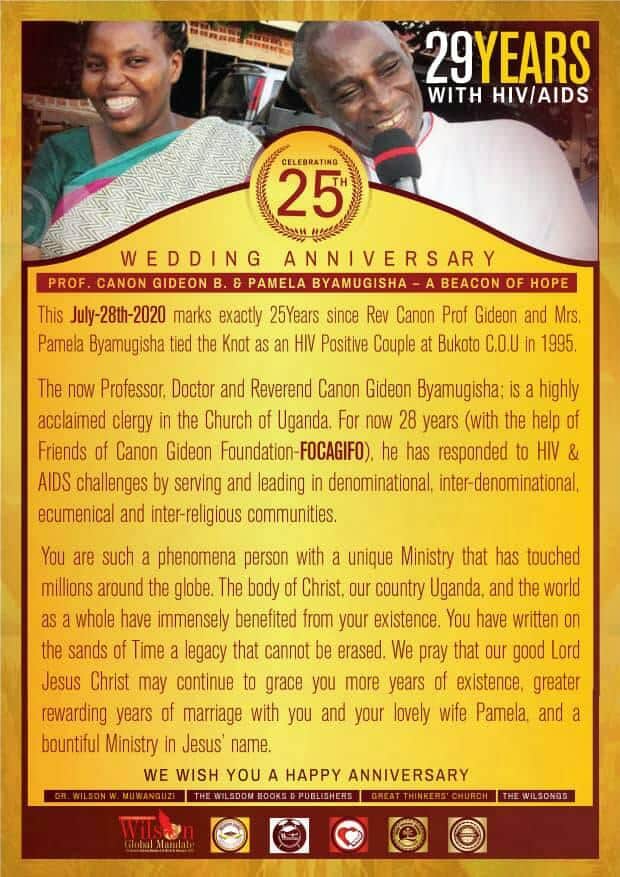 GideonBByamugi1's tweet photo. Less than 24 hours to the silver Jubilee Of Canon Gideon Byamugisha and Mrs Pamela Byamugisha. Happening at 12pm on 28th July 2020 at St. ANDREW'S CHURCH Bukoto.
Follow the event live on this page.
#25YearsofHIVPositiveMarriage #PositiveWitness #PositivePrevention #ZeroStigma https://t.co/twFLxe97bE