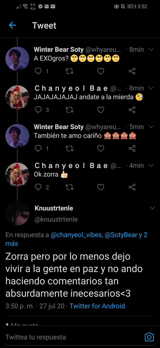 whyareucrying6's tweet photo. @knuustrtenle @chanyeol_vibes @taeflavoor @kimovcast Que miedo, no leen que? 😳😳
Me contestó a mi 😳😳😳😳😳 https://t.co/BceYtilJGG