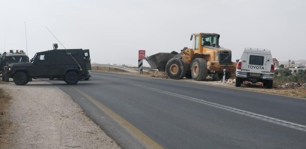 Shepherds4Good's tweet photo. This morning, #Israeli #military forces #demolished a wall in the #Zeef, a small village in #Yatta, stating that the wall was unauthorized. The wall belonged to Subhi Hoshiyya, a local resident. https://t.co/MErDQHyDwk