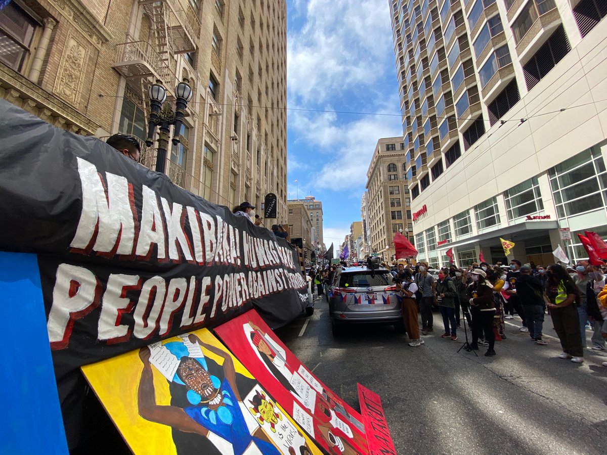 A speaker from the Palestinian Youth Movement talking about lack of testing for covid for both poor Filipinos and Palestinians