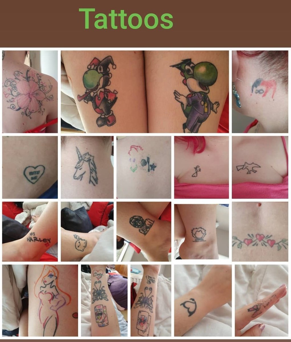 Vicky50340216's tweet photo. My tattoos so far #inkedandcurvy #inkedgirls #addict #tattoos #unique #yoshi #funky #disney #harleyquinn #unicorns #owndesigns https://t.co/s0vitNjnTK