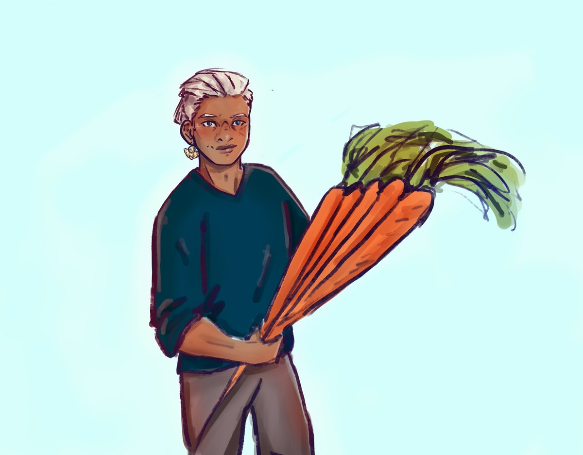 InkCaviness's tweet photo. dedue and his award winning homegrown carrots :) https://t.co/37xrSaBkA9