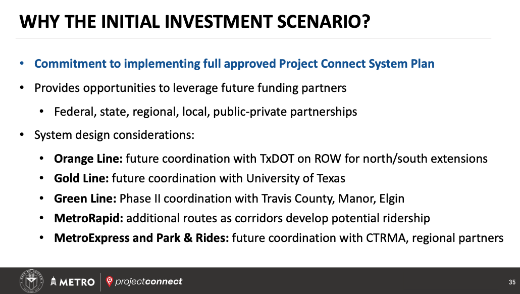 CapMetroATX's tweet photo. We recommend the $7bil initial investment in #ProjectConnet!
Next steps:
-@austintexasgov #ATXCouncil provides direction on the 8.5 cent TRE
-#CapMetro Board commits funding to the implementation of this initial investment https://t.co/R7hQXmraY6