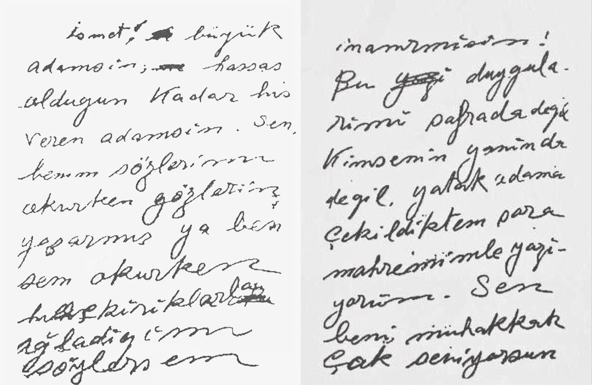 mustafa kemal atatürk’ün, ismet inönü’ye 6 ağustos 1933 tarihli mektubu.

"ismet; büyük adamsın, hassas olduğun kadar his veren adamsın. sen benim sözlerimi okurken gözlerin yaşarmış, ya ben seni okurken hıçkırıklarla ağladığımı söylesem, inanır mısın!"