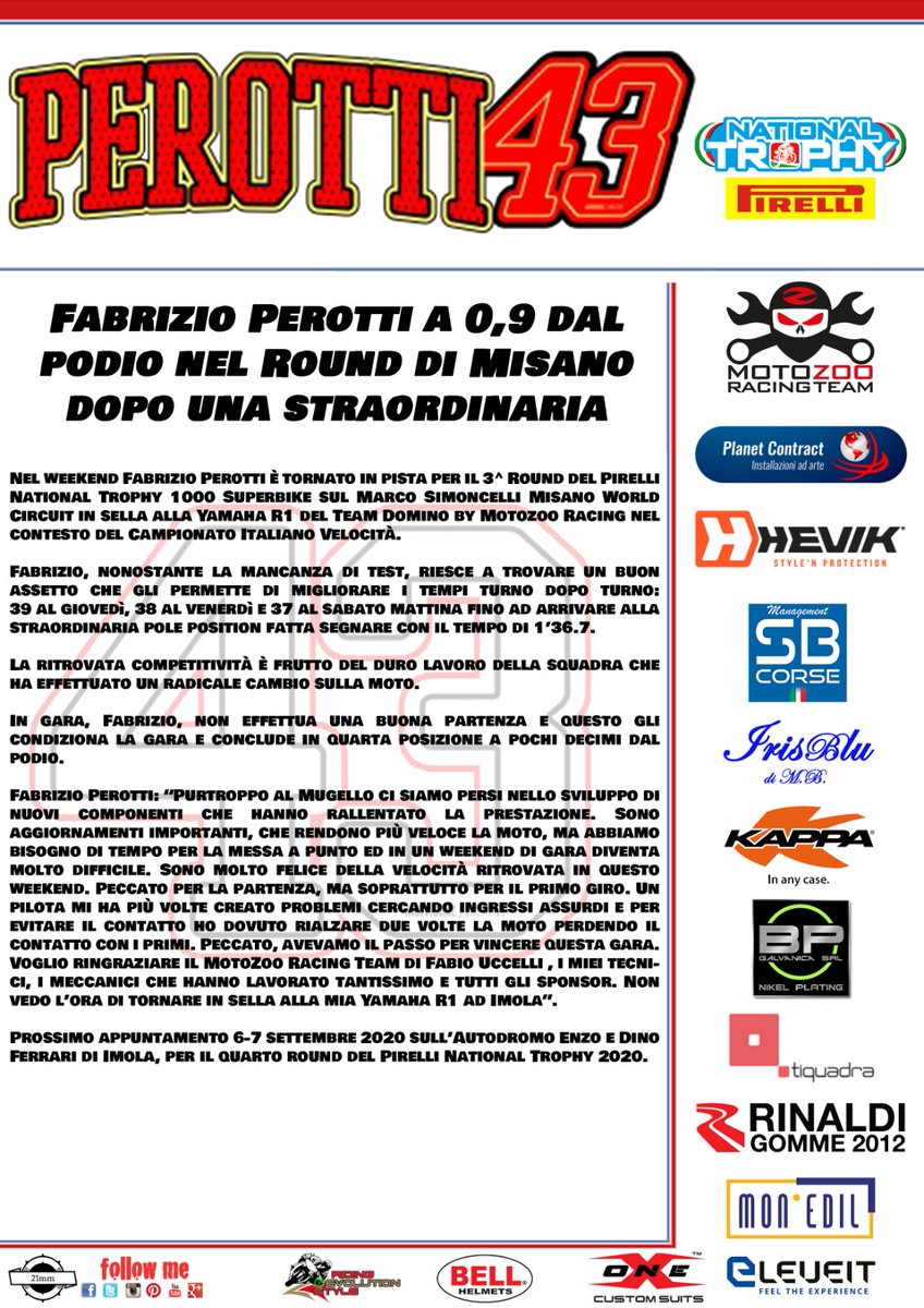 21mm_it's tweet photo. #domino #planetcontract #tiquadra #bpgalvanica #hevik #kappamoto #yamaha #onexitalia #alpadistribution #bellpowersports #eleveit #rinaldigomme #monedil #irisblu #melottiracing #whitepeacock https://t.co/qKIFAuhg4M