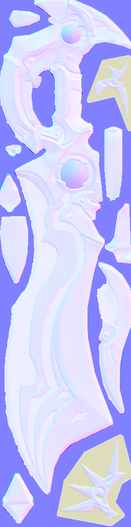 This sword belongs to Thancred from FFXIV. Some games will have more high-poly models than this, but most of them rely on textures and various image files to make them look... well, not like that.