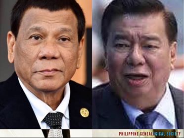 angkangpilipino's tweet image. President Rodrigo Duterte criticized Senator Franklin Drilon in the his #SONA speech, calling the latter "arrogant". The two are distantly connected by marriage.  Explore their family tree: ow.ly/aZW750AJ8BE  #kasaysayan #kamaganak #geni