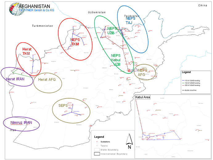 This means that different regions are supplied by different sources, and due to technical limitations these regions are not interconnected – or synchronized. Turkmenistan’s network supplies power to the northern provinces of Faryab, Jowzjan and Sar-e Pol and partly to Herat.